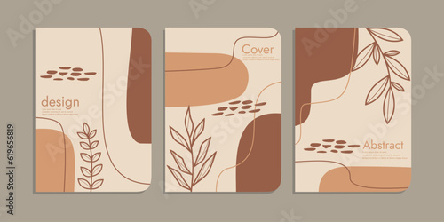 Cover design with floral pattern. beauty botanical abstract background. size A4 For school books, notebooks, books, diaries, planners, brochures, catalogs