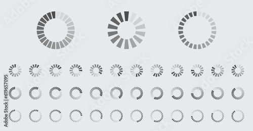 Circular Loading Buffering Icons Vector Set Video Ready for Animation Gif All Keyframes Frames Bufring Circle Waiting for Connection Buffer Preloader Download Symbol Easy Replace Color