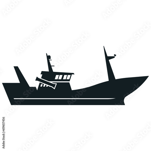 silhouette of ship,boat element,modern ship icon