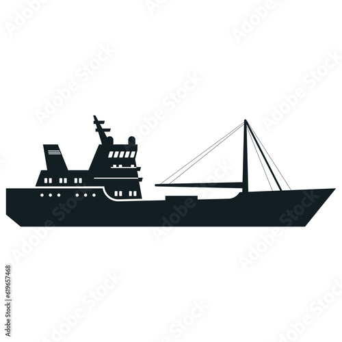 silhouette of ship,boat element,modern ship icon