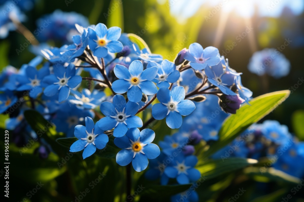 Photograph Of Forget-Me-Not Natural Light, Generative AI