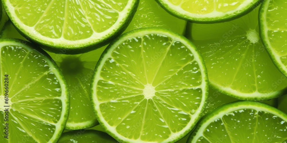 Lime slices background. Generative AI image Lime slices background. Generative AI image