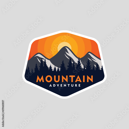 Mountain adventure badge logo