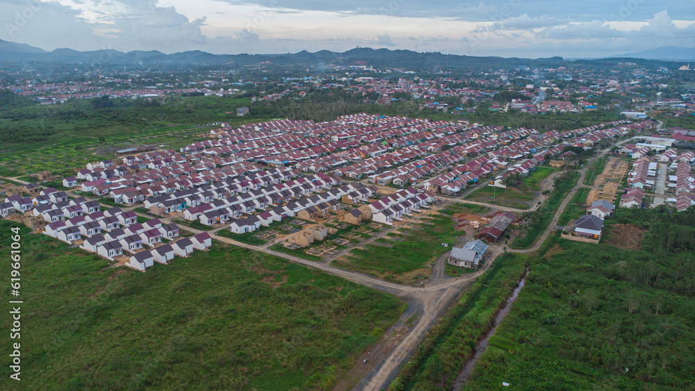 Aerial image Subsidized public housing loans (KPR), neatly arranged houses