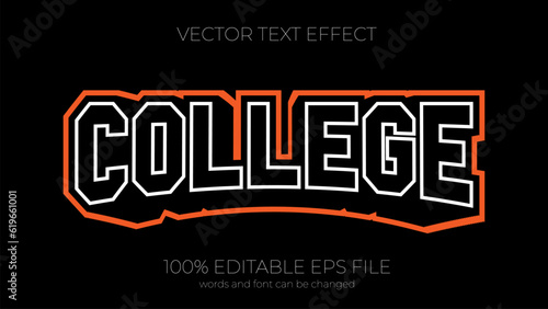 Fotografie, Obraz college editable text effect style, EPS editable text effect