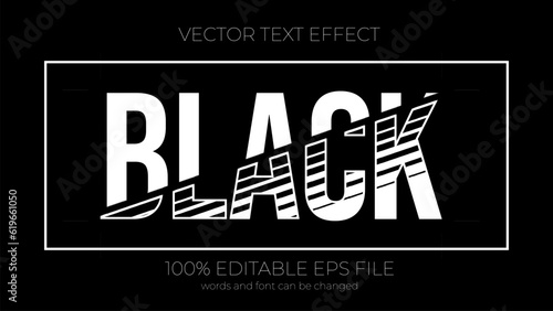 black editable text effect style, EPS editable text effect