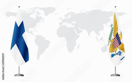 Finland and United States Virgin Islands flags for officia