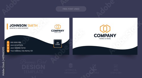 vector digital marketing and corporate business card design template. Double-sided creative business card template. Portrait and landscape orientation. Horizontal and vertical layout.