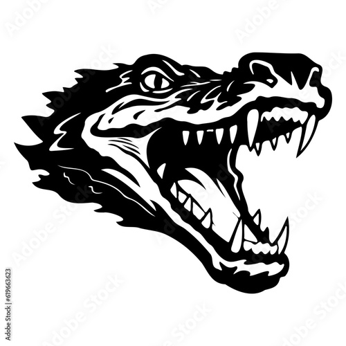 head ferocious crocodile, alligator icon. Crocodile logo.