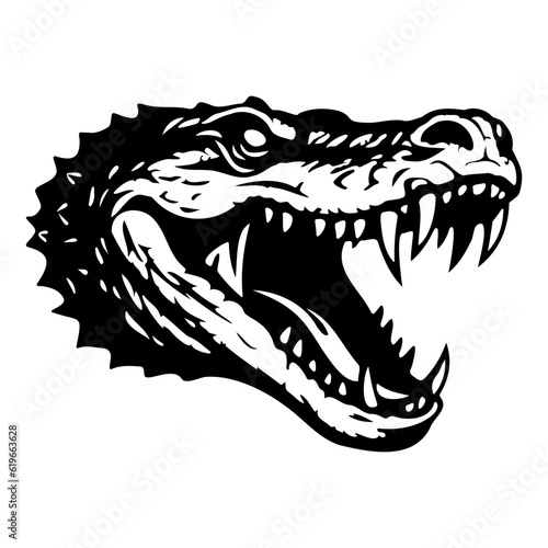 head ferocious crocodile, alligator icon. Crocodile logo. © Ann