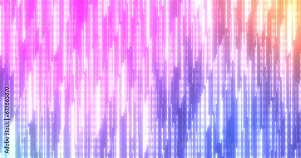 Abstract purple multi-colored glowing flying lines stripes of luminous dots and energy particles abstract disco background Abstract purple multi-colored glowing flying lines stripes of luminous dots and energy particles abstract disco background