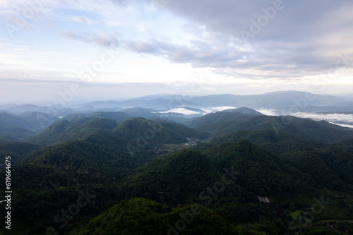 Top view Landscape of Morning Mist with Mountain Layer © freedom_naruk