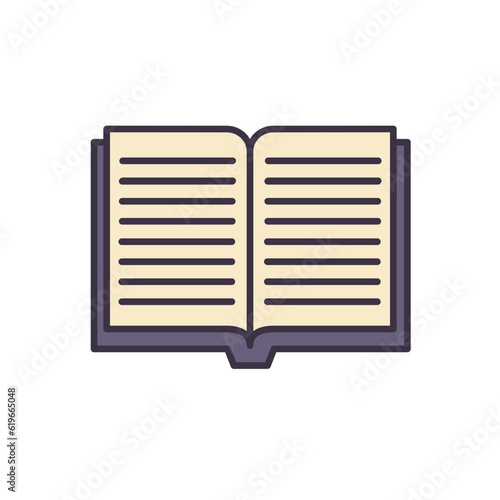 Book related vector icon. Open book sign. Isolated on white background. Editable vector illustration