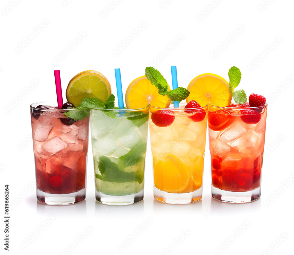 Fruit cocktails with ice Fruit cocktails with ice