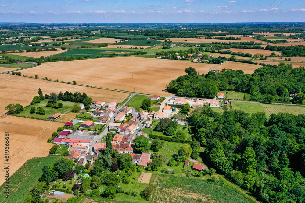 Naklejka premium Village in La Vallée, Charente Maritime, France