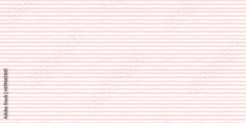 Pink stripe border background. Organic hand drawn horizontal vector striped banner. 