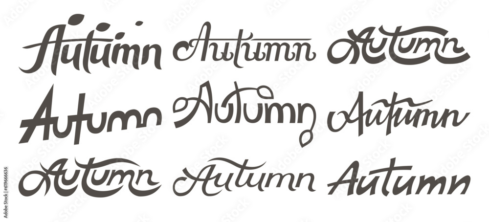 Autumn word lettering for posters and design or decoration template Autumn word lettering for posters and design or decoration template