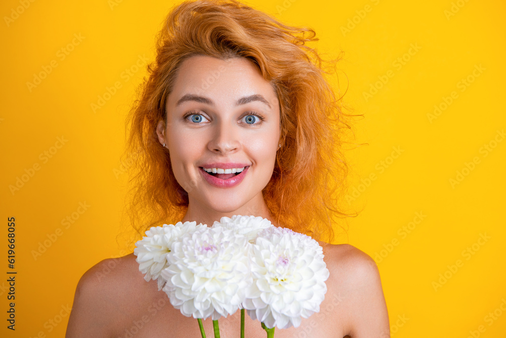 amazed woman beauty with flowers on background. photo of woman beauty amazed woman beauty with flowers on background. photo of woman beauty