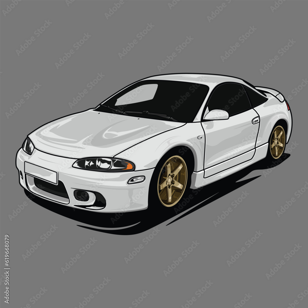 Perspective view car vector illustration for conceptual design Perspective view car vector illustration for conceptual design