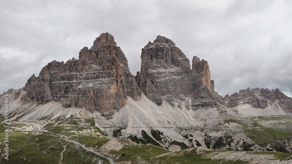 Drone photo Tre Cime Natural Park Dolomites Italy europe Drone photo Tre Cime Natural Park Dolomites Italy europe