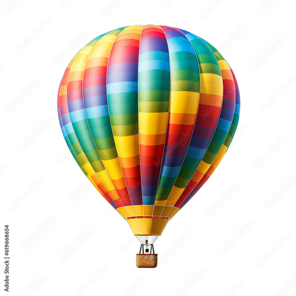 Colorful Hot air balloon isolated on white background. Transparent background Colorful Hot air balloon isolated on white background. Transparent background