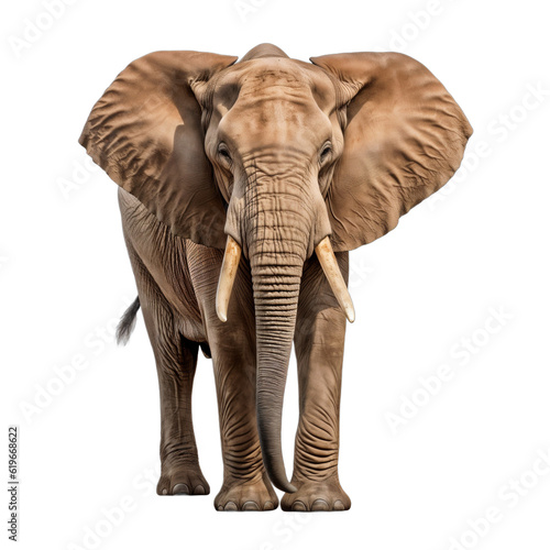 Elephant isolated on white background. Wildlife  Safari animal. Transparent background