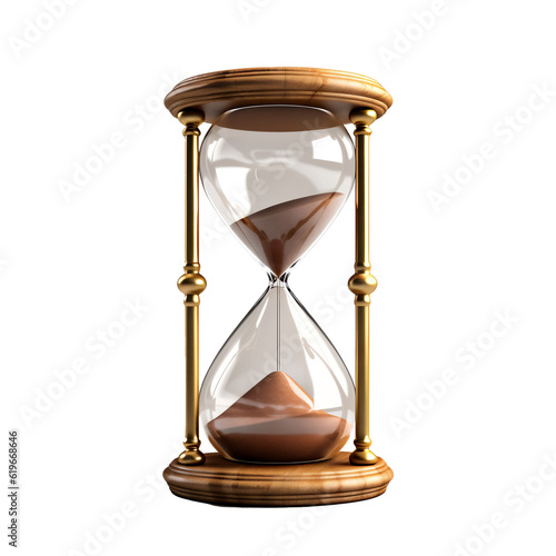 Hourglass isolated on white background. Transparent background