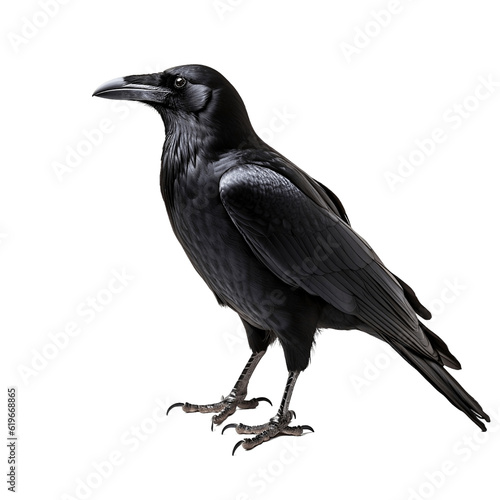 raven on a transparent background png isolated on transparent background. AI Generated