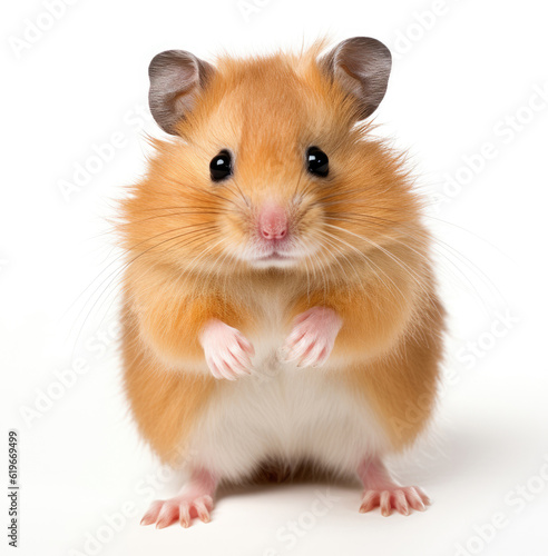 Syrian hamster on a white background