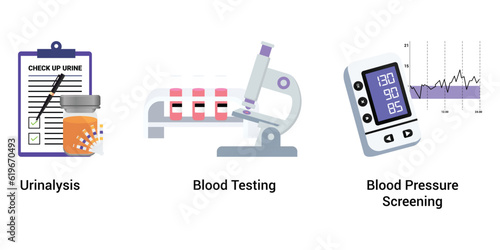 Clinical laboratory analysis icons vector