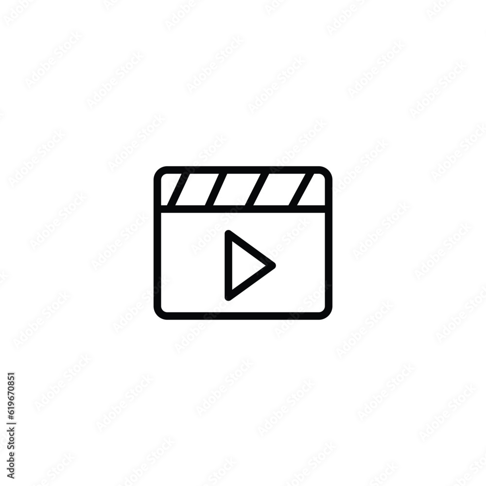 video sign icon. Element of simple web icon with name for mobile concept and web apps. Thin line video sign icon can be used for web and mobile on white background video sign icon. Element of simple web icon with name for mobile concept and web apps. Thin line video sign icon can be used for web and mobile on white background