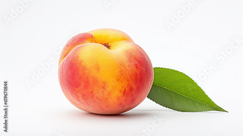 peach fruit isolated on white background