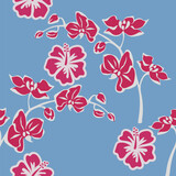 Seamless floral pattern Hand drawn large flower buds