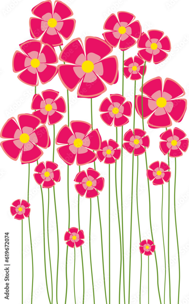 Flowers. Flowers Illustration. Flowers Nature. Flowers Isolated on White Background. Vector illustration. Elements for design. Flowers Spring.