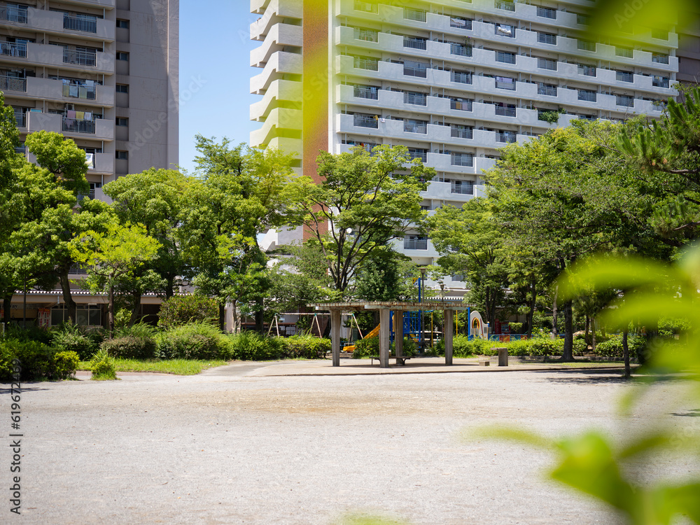 青空の東雲公園 緑が多くて気持ちが良い