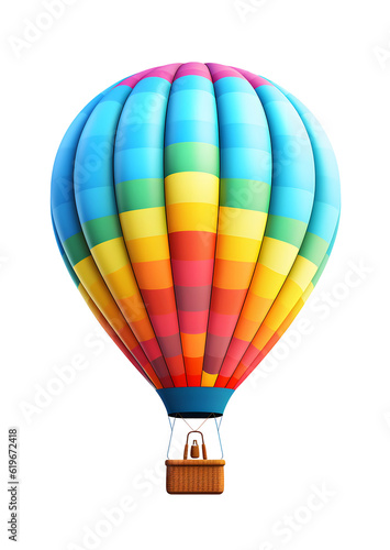 Hot air balloon isolated on transparent background. PNG format