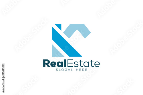 Free Download Minimal Letter k Real Estate logo design vector template - GFXLoad