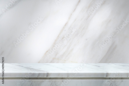 white marble table top with natural wall texture background for mockup product display template