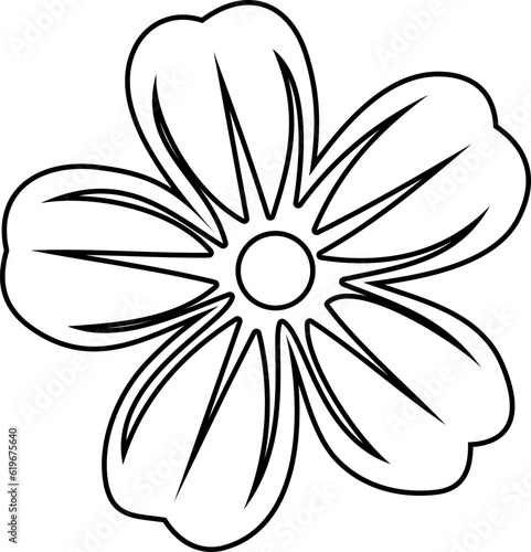 Flower Outline. Flower Outline Illustration. Flower Icon. Flower Symbol. Flower Outline Isolated on White Background. Vector illustration. Elements for design.