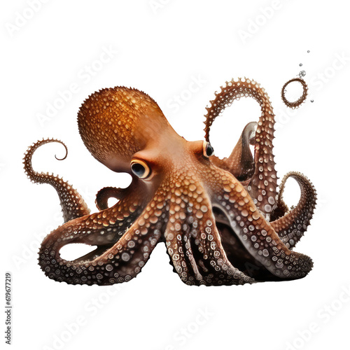 octopus looking isolated on white