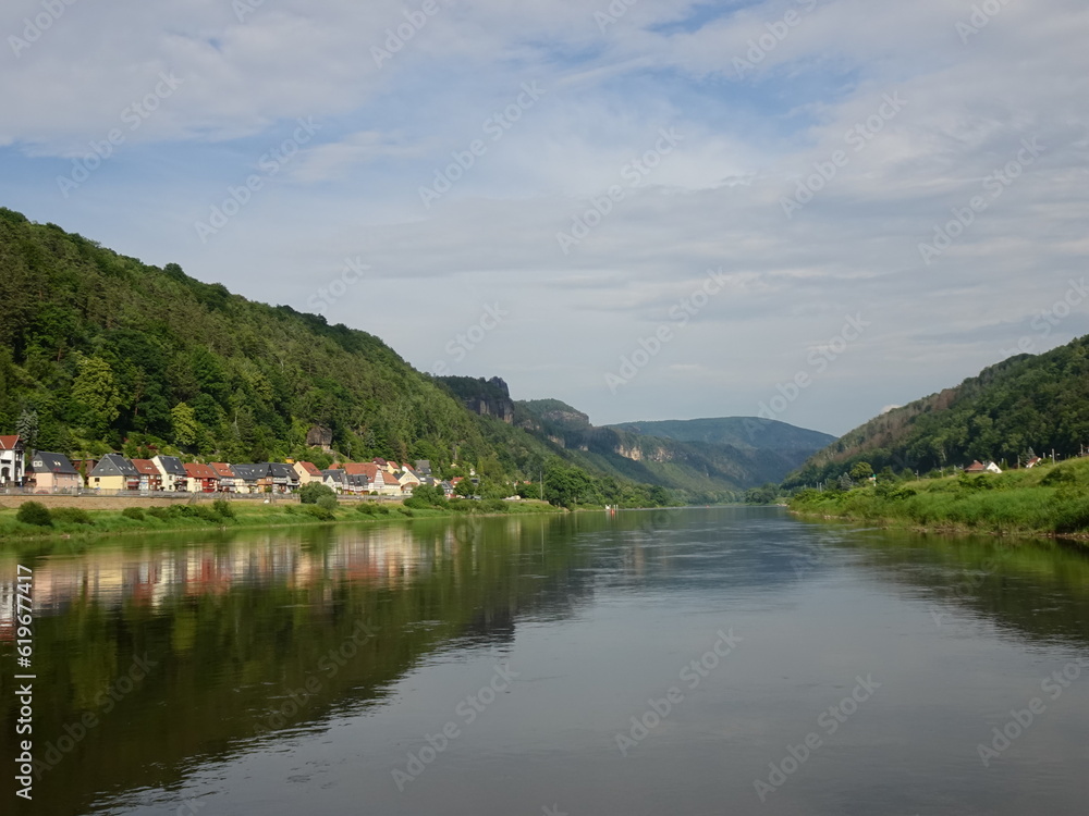 Elbe River near Rathen germany saxon swizerland