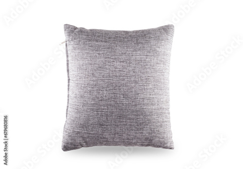 Grey Textile Modern Cushion or Pillow isolated over white background