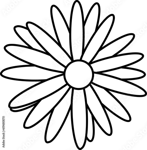 Flower Outline. Flower Outline Illustration. Flower Icon. Flower Symbol. Flower Outline Isolated on White Background. Vector illustration. Elements for design.
