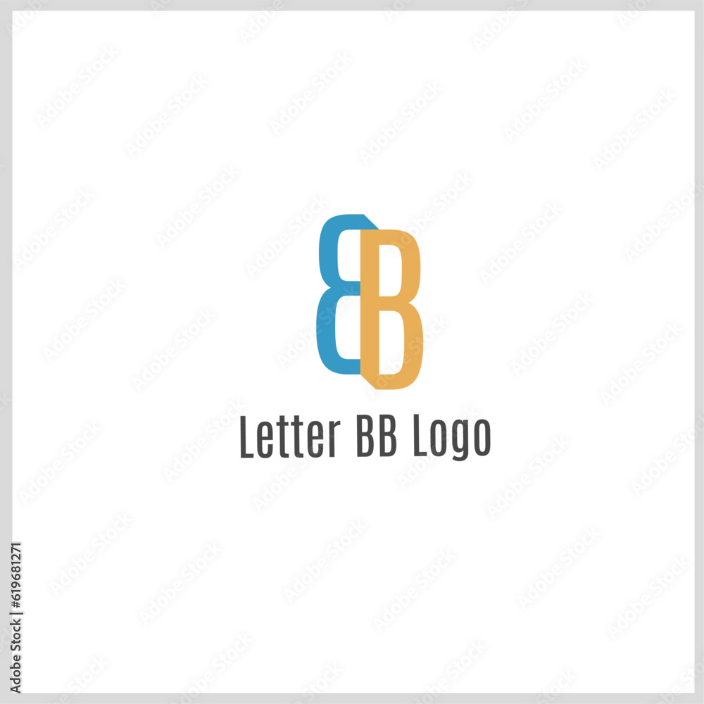 Letter BB monogram logo template, Blue and orange color. Vector Illustration for Icon, Symbol, Logo etc Letter BB monogram logo template, Blue and orange color. Vector Illustration for Icon, Symbol, Logo etc
