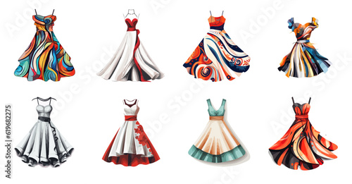 fashion design dress for women flat vector