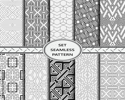 Abstract seamless a set of geometric pattern.