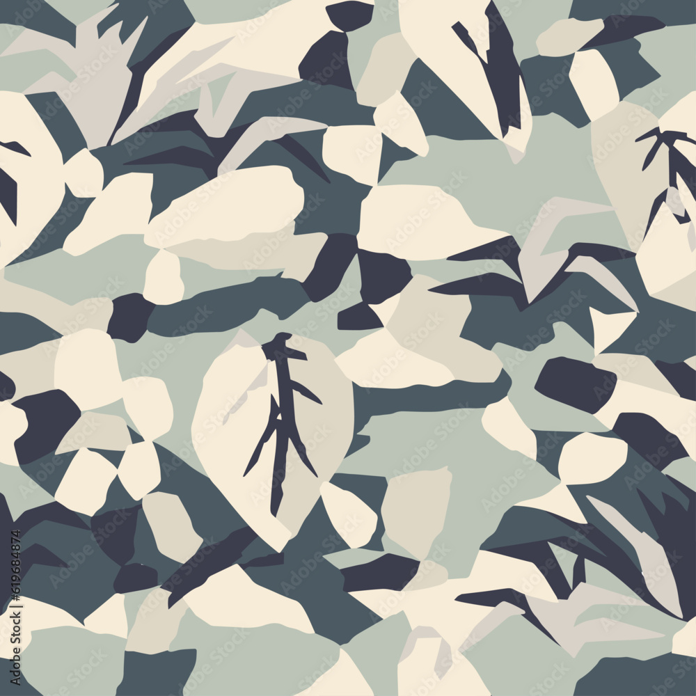 Vector leaf and nature themed illustration seamless repeat pattern