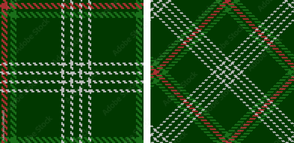 Check plaid set seamless pattern.
