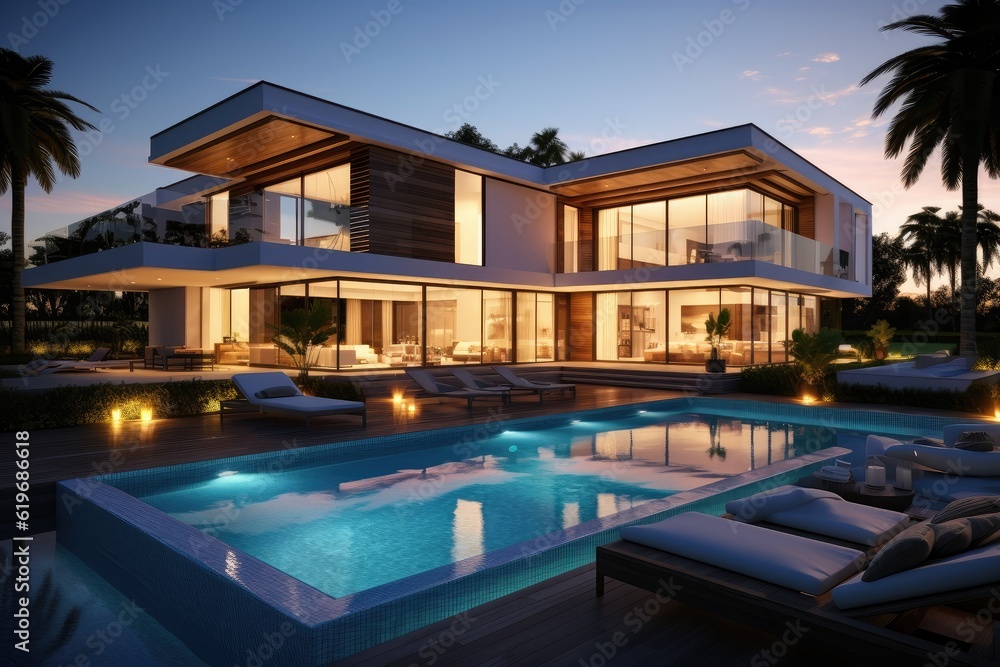 Modern villa with pool