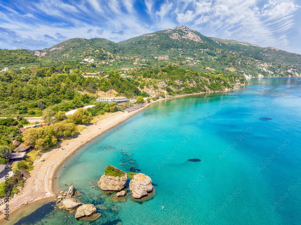 Landscape with Porto Zorro Beach, Zakynthos islands, Greece